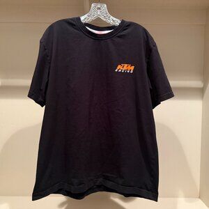 Black and Orange Short Sleeve Tee with Crew Neck